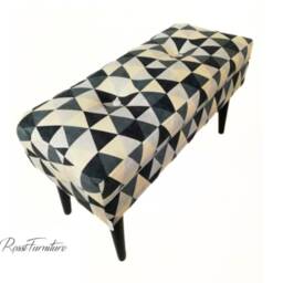 Bench With Storage Space, Geometric Patterns, Lovare Bench By Rossi Furniture - thumbnail 2