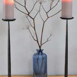 Iron & Copper Candlestick, Festive Home Decor, Hand Forged Candle Holder - thumbnail 3