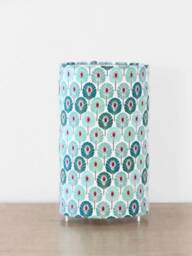 Tube Lamp With Mini Green Peacock Feather Motif, Bedside Lamp, Accent Christmas/Birthday Gift Idea, Exotic Tropical Ambiance Decoration - thumbnail 4