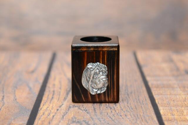 Shar-Pei - Wooden Candlestick With Dog, Souvenir, Decoration, Limited Edition, Collection - image 1