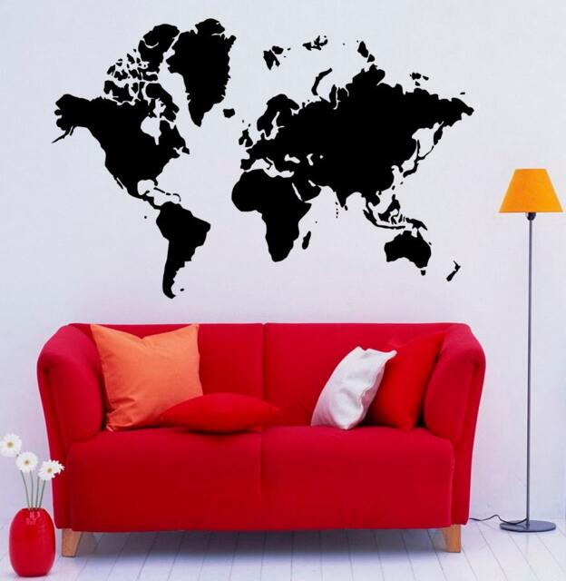 Map Of The World Wall Decal Geography Vinyl Sticker Home Interior Art Decor - 3M2Ap - image 1