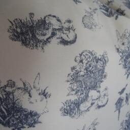 Easter Bunny Toile Pillow Cover Yellow Farmhouse Spring Decor - thumbnail 4