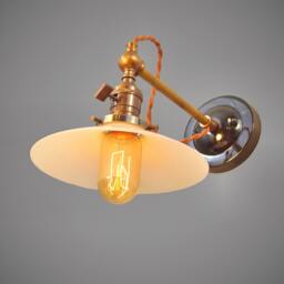 Industrial Wall Sconce - Machine Age Lamp With Glass Shade - thumbnail 3