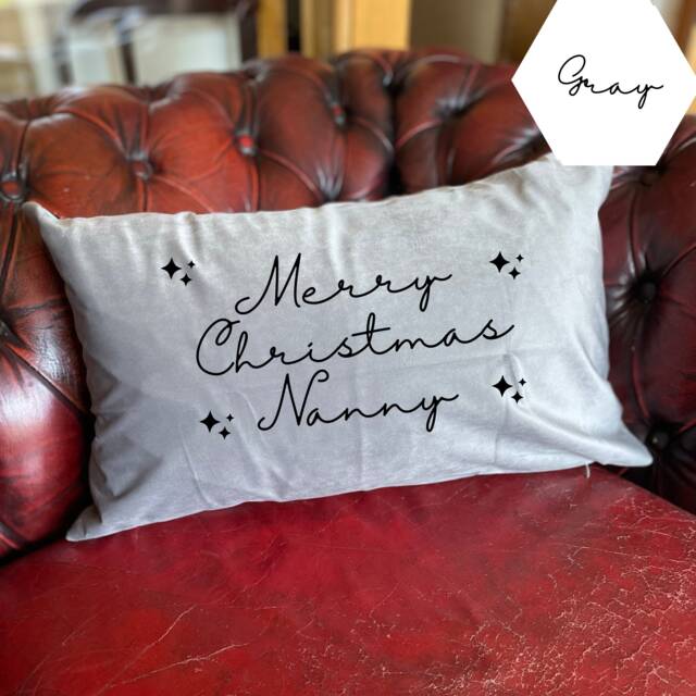 Personalised Christmas Cushion, Gift For The Family Friends Grandparents, Velvet Feel Personalised Cushion - image 1