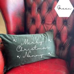Personalised Christmas Cushion, Gift For The Family Friends Grandparents, Velvet Feel Personalised Cushion - thumbnail 2