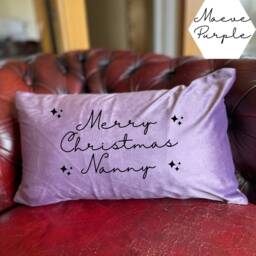 Personalised Christmas Cushion, Gift For The Family Friends Grandparents, Velvet Feel Personalised Cushion - thumbnail 3