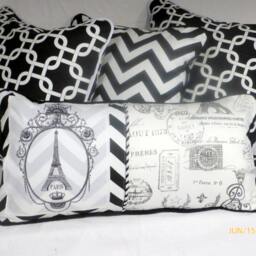 Black & White Graphic Pillow Covers, Premier Prints, Corded Edge, Set Of 2 - thumbnail 2