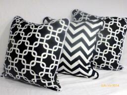 Black & White Graphic Pillow Covers, Premier Prints, Corded Edge, Set Of 2 - thumbnail 1