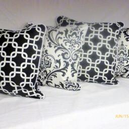 Black & White Graphic Pillow Covers, Premier Prints, Corded Edge, Set Of 2 - thumbnail 4