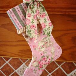 Christmas Stocking Pattern PDF Free Big Bow Victorian, Shabby Chic, Traditional Holiday Decoration - Instant Download Handmade - thumbnail 2