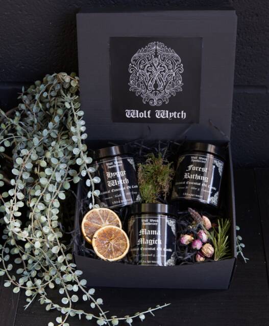 Gothic Candle Gift Set, Vegan Essential Oil Box, Crystal Box - image 1