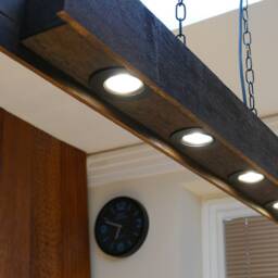 Rustic Wood Beam Chandelier Farmhouse Spot Lights - thumbnail 2