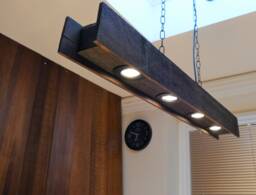 Rustic Wood Beam Chandelier Farmhouse Spot Lights - thumbnail 1