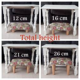 Animal Print Upholstered Footstool Handmade Footrest - Cats, Dogs, Monkeys Or Elephants Fabric - thumbnail 3