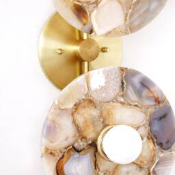 Vanity Agate Stone Double Eclectic Sconce Light Fixture Bathroom Lighting Living Room Wall Powder - thumbnail 4