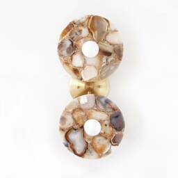 Vanity Agate Stone Double Eclectic Sconce Light Fixture Bathroom Lighting Living Room Wall Powder - thumbnail 3