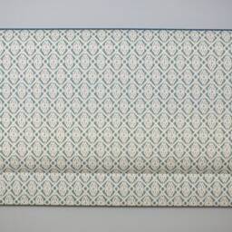 Classic Piped Headboard Upholstered in Two Tone Teal Ikat Fabric - Single Double King Size Super - thumbnail 3