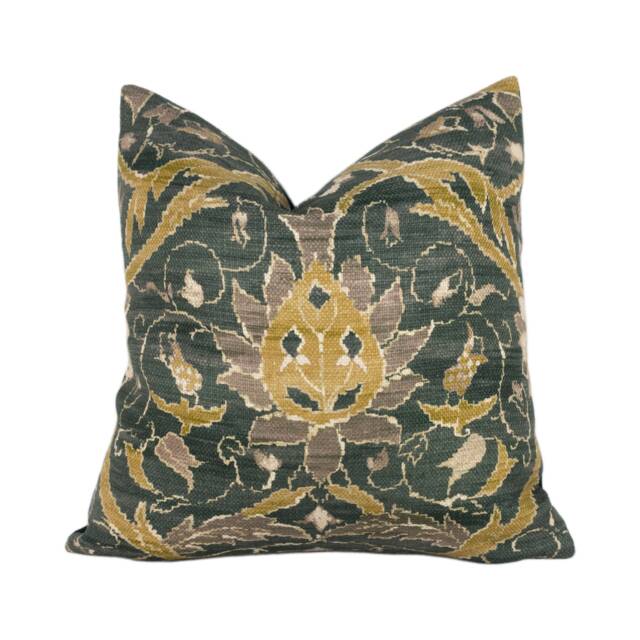 William Morris - Montreal Charcoal/Mustard Cushion Cover Throw Pillow Designer Home Decor - image 1