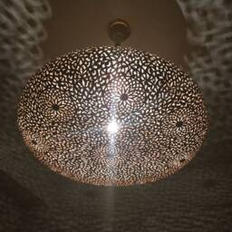 Intricate Floral Moroccan Pendant Light Large Brass Lantern Chandelier - thumbnail 2