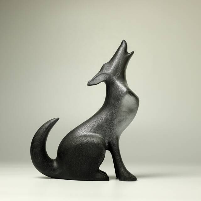 Wooden Wolf Sculpture - 7 - image 1