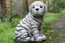 Stone Shar Pei Puppy Statue Adorable Wrinkled Dog Garden Decoration Outdoor Memorial Sculpture Home Figurine Yard Ornament For Dog Love - thumbnail 1