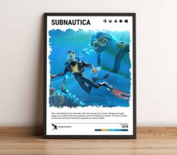 Subnautica - 2014 Poster - Video Game Wall Art Print Gaming Gift A5-A4-A3-A2-A1 Unframed Canvas For Frame Or Hanger - thumbnail 1