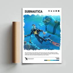 Subnautica - 2014 Poster - Video Game Wall Art Print Gaming Gift A5-A4-A3-A2-A1 Unframed Canvas For Frame Or Hanger - thumbnail 3