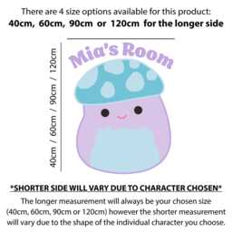 Squishmallows Wall Sticker - Individual Character Personalised Decal Art - thumbnail 3