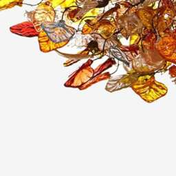 Ceiling Light Fixture , Dining Chandelier With Warm Color Flowers & Leaves - thumbnail 3