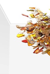 Ceiling Light Fixture , Dining Chandelier With Warm Color Flowers & Leaves - thumbnail 2