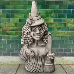 Old Witch Sculpture Cement Sorceress Statue Stone Spooky Garden Ornament Magical Figurine Outdoor Fantasy Decoration Lover Gift - thumbnail 1