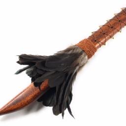 Hawaiian Artifact Koa Heritage 25 in Black Feathers With 26 Teeth - - #koa4157Bl - thumbnail 2