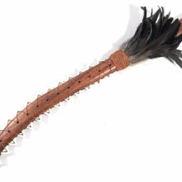 Hawaiian Artifact Koa Heritage 25 in Black Feathers With 26 Teeth - - #koa4157Bl - thumbnail 4
