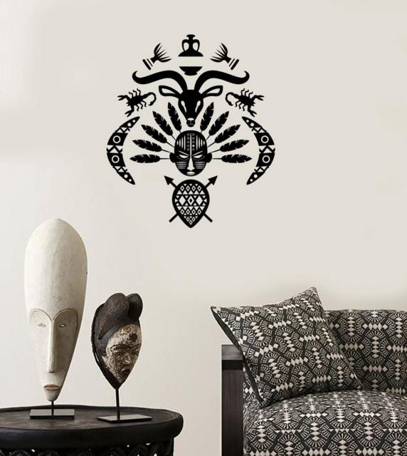 Wall Decal African Mask Symbol Tribal Cool Mural Vinyl 1721Dz - image 1
