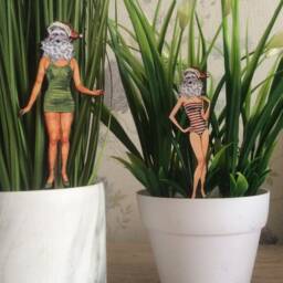 Christmas Plant Buddy, Santa Decor, Cross Dressing Santa Gifts, Plant Lover Gift, Santa Buddy, Risqu?? Decor, Secret Gifts