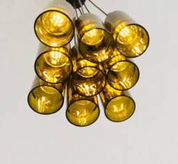 Wine Bottle Chandelier - Ceiling Light Fixture For Home, Dining, Bar & Kitchen