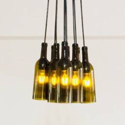 Wine Bottle Chandelier - Ceiling Light Fixture For Home, Dining, Bar & Kitchen - thumbnail 2