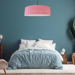 Extra Large Light Pink Velvet Lampshade With Diffuser - thumbnail 2