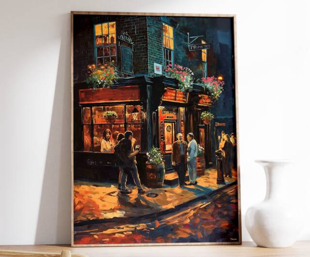 Vintage London Pub Print, Poster, Cafe Art, Retro Wall Food & Drink Kitchen Decor, Gift - image 1