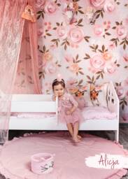 Shabby Roses Classic Wallpaper, Removable Wallpaper, Watercolor Wall Mural, Floral Nursery Wallpaper Peel & Stick #48 - thumbnail 1