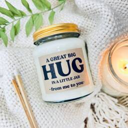 Scented Soy Candle Gift Big Hug in A Jar, Thinking Of You