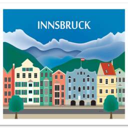 Innsbruck Skyline Art Print, Austria Travel Horizontal Art, City Style E8-O-Inn - thumbnail 3