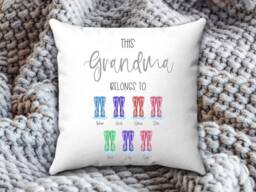 This Nanny Belongs To Cushion, Personalised Nana, Cushion For Grandma, Birthday Gift From Grandchildren, Mother's Day Gift, Mum - thumbnail 1