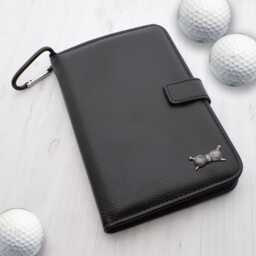 Pewter Wool Knitting Needles - Personalised Leatherette Golf Organiser Complete With Divot Repairer, Marker, Tees, Scorecard & Pencils
