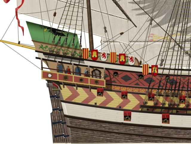 Spanish Galleon Sao Martinho 1580 Profile Artwork, A5/A4 Glossy Print Warship Armada - image 1