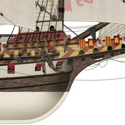 Spanish Galleon Sao Martinho 1580 Profile Artwork, A5/A4 Glossy Print Warship Armada - thumbnail 3