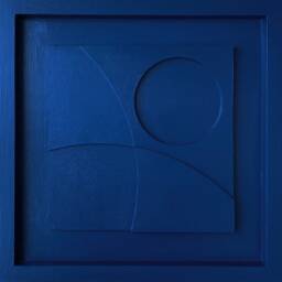 Geometric Relief Painting - Mid Century Modern Wall Sculpture - 30x30cm - thumbnail 3