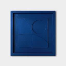 Geometric Relief Painting - Mid Century Modern Wall Sculpture - 30x30cm - thumbnail 1