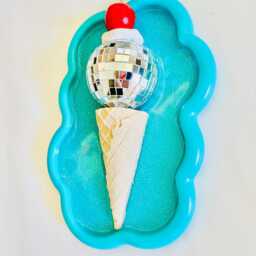 Disco Ball Ice Cream Cone Wall Hanging Dopamine Decor - thumbnail 3