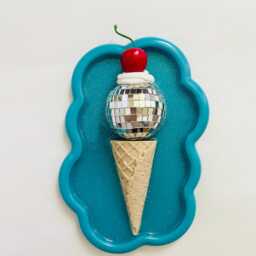 Disco Ball Ice Cream Cone Wall Hanging Dopamine Decor - thumbnail 4